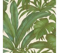 Versace Giungla Palm Leaf Textured Wallpaper in Bottle Green Versace Bottle Green