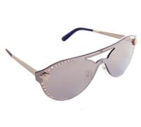 VERSACE GLAM MEDUSA VE2161 12525A Womens Large STUD Shield Sunglasses PALE GOLD