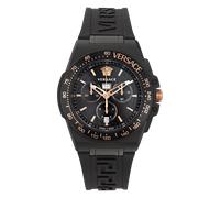 Versace Greca Black Dial & Silicon Strap Watch
