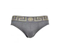 Versace Greca Border Low-Rise Brief, Grey Melange - XX-Large