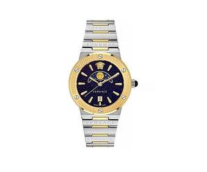 VERSACE Greca Logo Moonphase Blue Dial Ladies Versace Watch, Blue, Women Blue