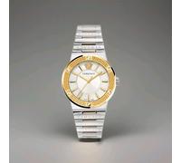 Versace Greca Logo VEVH00620 Women's Quartz Watch Two Tone silver gold white.