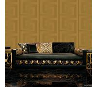 VERSACE GREEK KEY WALLPAPER & BORDER LUXURY DESIGNER SHINY VINYL GEOMETRIC MAZE