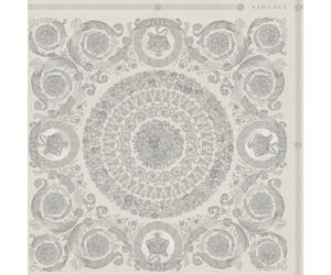 Versace Heritage Tile Panel Wallpaper - Grey and Silver - 37055-5 - 10m x 70cm