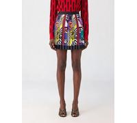 Versace High-Waisted Pleated Cotton-Blend Mini Skirt with Optical Print - Size: 40 - female