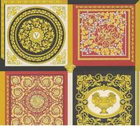 Versace Home design wallpaper red black gold tiles baroque 38704-6 (8,63£/1qm)