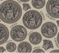 Versace Home Designer Wallpaper Beige Grey Medusa Head Logo 38611-2 (7,93£/1qm)