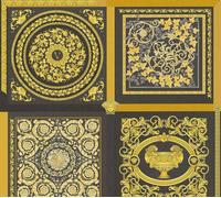 Versace Home designer wallpaper black gold tiles baroque logo 38704-3 (8,64£/1qm