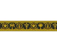 Baroque Wallpaper with Ornaments Versace 3 Non-Woven Wallpaper 5.00 m x 0.09 m Gold Yellow Black Made in Germany 343051 34305-1