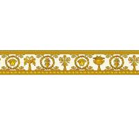 Versace Home Wallpaper Border Medusa head white gold 34305-2 (42,77£/1qm)