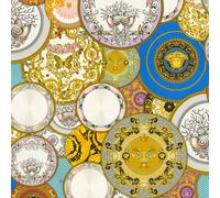 Versace III Les Etoiles De la Mer Dish Wallapaper Plates - Multi Silver White