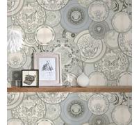 Luxury Wallpaper Versace 3 Non-Woven Wallpaper 10.05 m x 0.70 m Silver Grey White Made in Germany 349013 34901-3