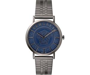 Versace J4 V-Essential 40Mm -Wc- 3 Hands Quartz Blue Dial Sapphire Antireflex Glass Men's Watch-VEJ401021, Gunmetal