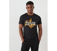 Versace Jeans Couture Barocco Institutional Logo T-Shirt, Black, Size L, Men Black