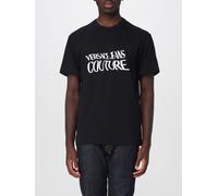 Versace JEANS COUTURE Cotton Crew Neck T-shirt with Contrast Logo - Size: XL - male