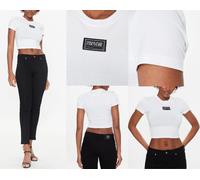 Versace Jeans Couture Crew Neck Logo Cropped Top T-Shirt Blouse Retro Shirt XL