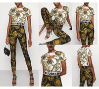 Versace Jeans Couture Cropped Tee Baroque Jewelry Logo T-shirt Blouse Top S