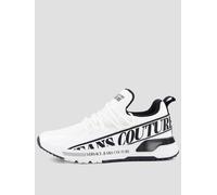 Versace Jeans Couture Dynamic Side Logo Knitted Runner Trainers, White, Size 41, Men White