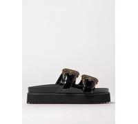 Versace JEANS COUTURE Flat Sandal Woman color Black - Size: 40 - female