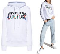 Versace Jeans Couture Hoodie Floral Embroidery Hooded Sweatshirt Pullover S