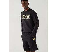 Versace Jeans Couture Institutional Logo Metallic Foil Sweatshirt - Black, Black, Size M, Men Black