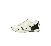 VERSACE JEANS COUTURE Model: low slip on sneakers; Upper: 100% technical fabric Lining and insole: 100% leather and fabric Bottom: rubber Details: removable footbed, White 003, 10 UK