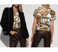 Versace Jeans Couture Patterned Baroque Top Blouse Shirt Iconic New Hot S