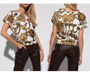 Versace Jeans Couture Patterned Baroque Top Blouse Shirt Iconic New Hot XS