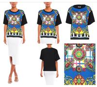 Versace Jeans Couture Patterned Baroque Top Blouse Shirt Oversized T-shirt XL