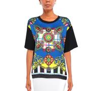 Versace Jeans Couture Patterned Baroque Top Blouse Shirt Oversized T-shirt XS