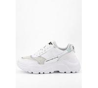 Versace Jeans Couture Speedtrack Glitter Mesh Platform Sneakers White/Silver