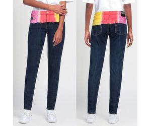Versace Jeans Couture Tie-Dye Slim Jeans Batic Denim Pants Trousers W28