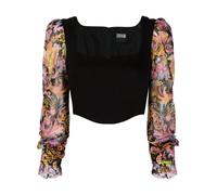 Versace Jeans Couture Versailles-print corset top - Black 44