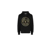 Versace Jeans Mens Black Cotton Logo Details Hooded Sweatshirt - Size X-Small