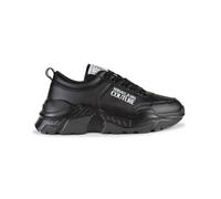VERSACE JEANS Men's Leather Trainers, Black, 9.5 UK