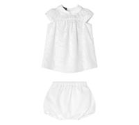 Versace Kids baby devoré Barocco cotton-poplin dress set - White 1-3-6-9-12-18