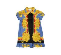 Versace Kids Sun Baby print ruffled dress - Blue 6-12-18-24-36