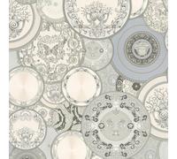 Versace Les Etoiles De La Mer Dish Textured Wallpaper in Silver Versace Silver