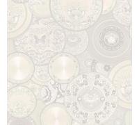 Versace Les Etoiles De La Mer Dish Textured Wallpaper in White Versace White