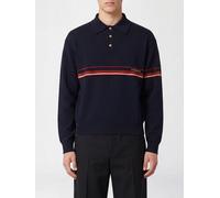 Versace Long-Sleeved Knitted Cotton Polo Shirt with Contrast Logo - Size: 48 - male