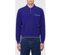 Versace Long-Sleeved Polo Shirt in Pure Virgin Wool with Patch Pocket - Size: 52 - male