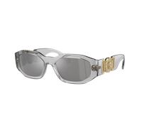 Versace Man Sunglass Biggie - Frame color: Transparent Grey, Lens color: Light Grey Mirror Silver