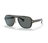 Versace Man Sunglasses Black Frame, Dark Grey Lenses, 56MM