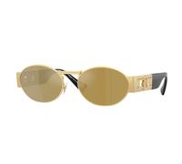 Versace Man VE2264 10025A Sunglasses Steel Gold Brown Round Mirror