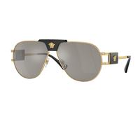 Versace Man Versace VE2252 10026G Sunglasses Steel Gold Grey Pilot Mirrored Mirror