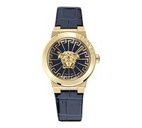Versace Medusa Infinite Collection Luxury Womens Watch Timepiece with a Blue Strap Featuring a IP Yellow Gold Case and Blue Dial, IP Yellow Gold, OS, Medusa Infinite, IP Yellow Gold, OS, Medusa