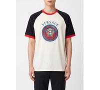 Versace Medusa Logo Cotton T-Shirt with Contrast Profiles - Size: S - male