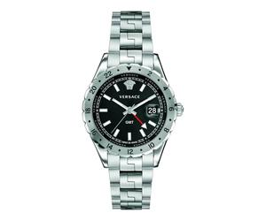 Versace Men's Analogue Quartz GMT Watch with Stainless Steel Bracelet Black Hellenyium V11020015