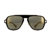 Versace VE2199 Sunglasses Dark Havana / Dark Grey Mirror Gold
