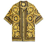 Versace Men's Baroque '92 Silk Vacation Shirt Black/Gold